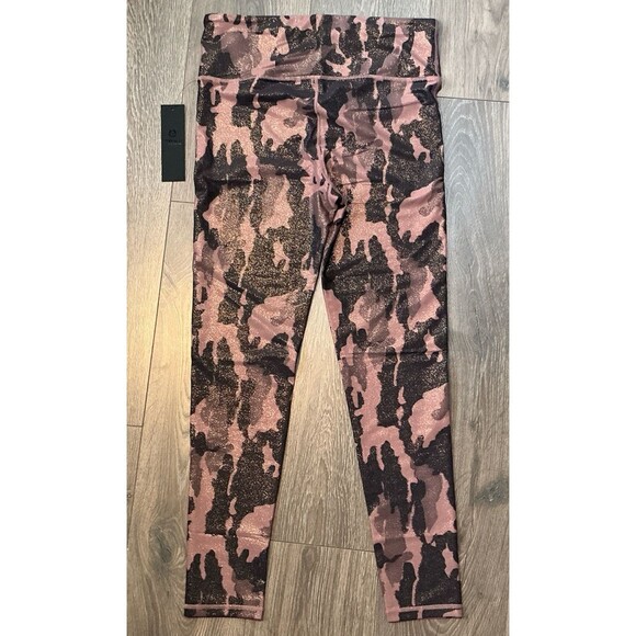 NWT MONO B High Waist Tummy Control Leggings Sparkle Brown Camouflage Size 1X - Picture 2 of 3